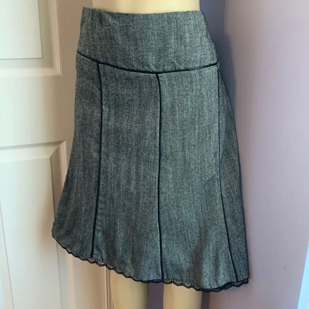 Motherhood Maternity Wool Midi Skirt S Gray/ Black